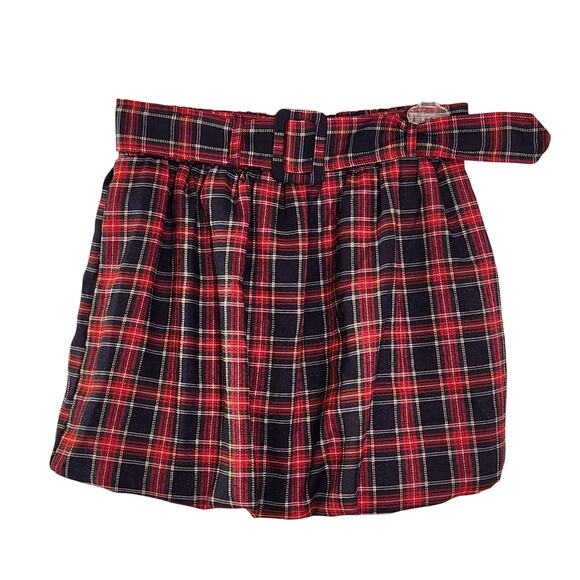 DAY + MOON Plaid Bubble Mini Skirt, Size Small - Picture 1 of 11
